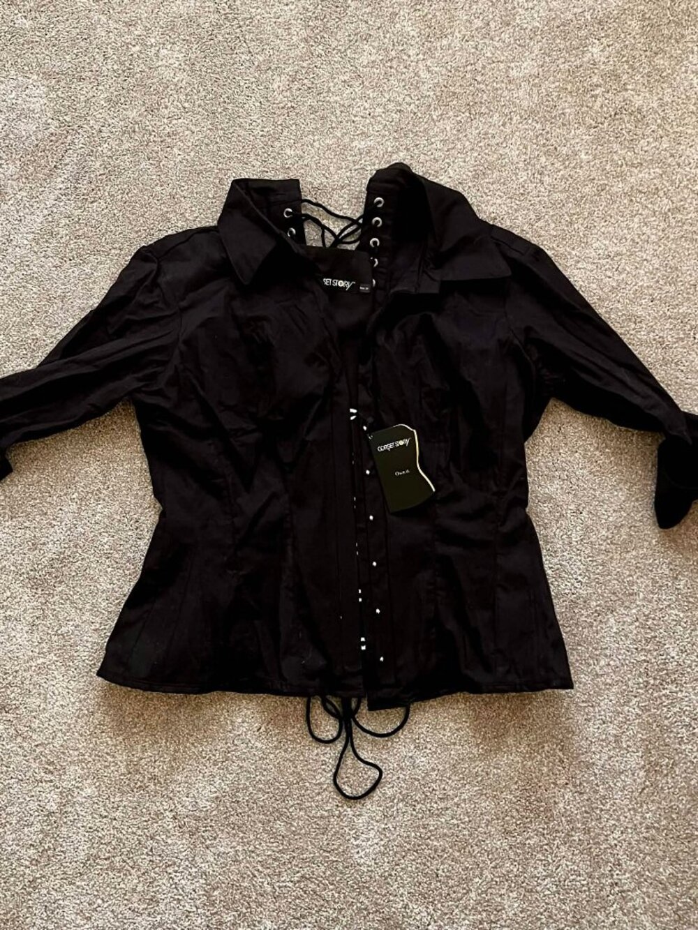 Corset Story - Black Corset Shirt - NWT